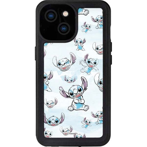 Disney Lilo and Stitch Pattern iPhone 15 Waterproof Case
